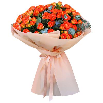 Букет из оранжевых роз «Солнечный блеск»