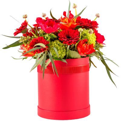 Цветы в цилиндрической коробке «Летний вихрь»