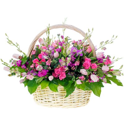 Корзина с цветами «Розовая гармония»